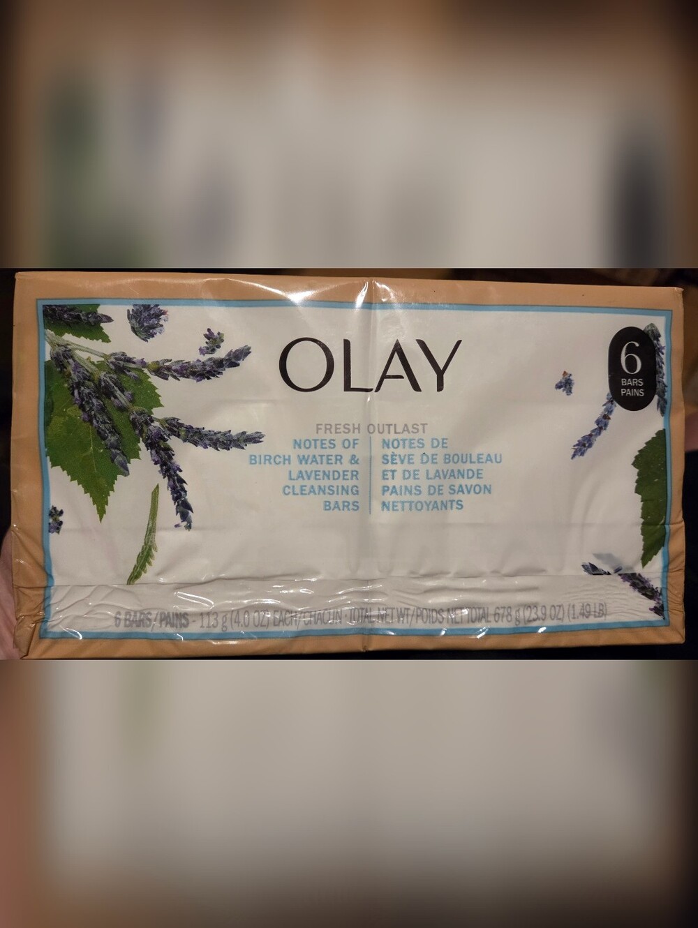 Olay Fresh Outlast Purifying Birch Water & Lavender Bar Soap NEW 6 Pack Bars